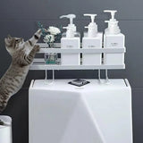 Storage Rack 1Tier Space Saver Over The Toilet Steel Bathroom Shelf Organizer - White
