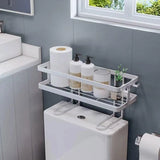 Storage Rack 1Tier Space Saver Over The Toilet Steel Bathroom Shelf Organizer - White