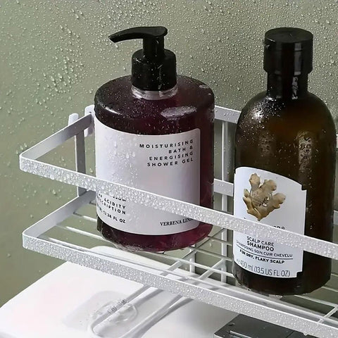 Storage Rack 1Tier Space Saver Over The Toilet Steel Bathroom Shelf Organizer - White