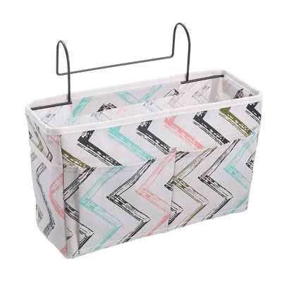 Hanging Bedside Storage Caddy with Pockets for Bunk Bed Dorm Couch Organizing - Colorful pattern