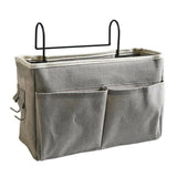 Hanging Bedside Storage Caddy with Pockets for Bunk Bed Dorm Couch Organizing - Dark Grey