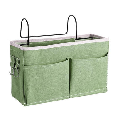 Hanging Bedside Storage Caddy with Pockets for Bunk Bed Dorm Couch Organizing - Light Green