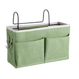 Hanging Bedside Storage Caddy with Pockets for Bunk Bed Dorm Couch Organizing - Light Green