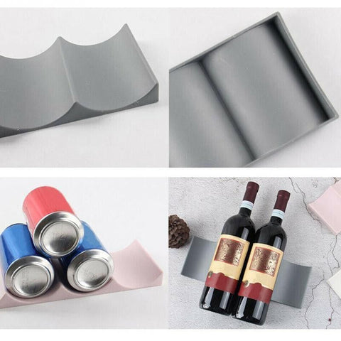 Fridge Organiser Wine Beer Stacking Bottle Rack Kitchen Space Saving Can Holder - Dark Blue