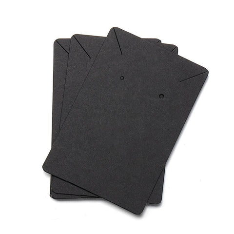 40pcs Jewellery Display Cards Necklace Earring Holder Kraft Paper 6x9cm - Black