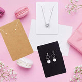 40pcs Jewellery Display Cards Necklace Earring Holder Kraft Paper 6x9cm - Black