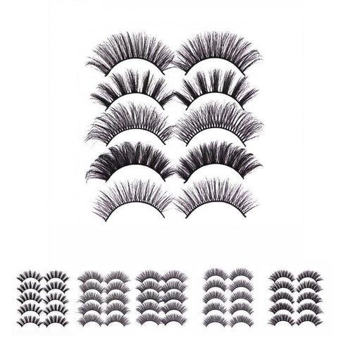5 Pairs 3D Thick Mink Fake False Eyelashes Natural Long Wispy Makeup Lashes Au - 3D-55