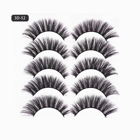 5 Pairs 3D Thick Mink Fake False Eyelashes Natural Long Wispy Makeup Lashes Au - 3D-55