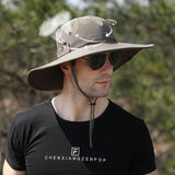 Outdoor Uv Protection Sun Hat Wide Brim Cap Quick-Drying Hat For Fishing Hiking - Beige