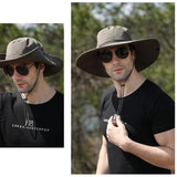 Outdoor Uv Protection Sun Hat Wide Brim Cap Quick-Drying Hat For Fishing Hiking - Beige