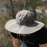 Outdoor Uv Protection Sun Hat Wide Brim Cap Quick-Drying Hat For Fishing Hiking - Beige