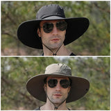 Outdoor Uv Protection Sun Hat Wide Brim Cap Quick-Drying Hat For Fishing Hiking - Beige