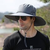 Outdoor Uv Protection Sun Hat Wide Brim Cap Quick-Drying Hat For Fishing Hiking - Beige