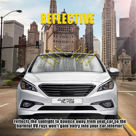 Car Windscreen Sun Shade Heat Reflective Windshield Front Rear Window Uv Block - 140*70