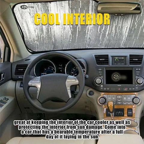 Car Windscreen Sun Shade Heat Reflective Windshield Front Rear Window Uv Block - 140*70