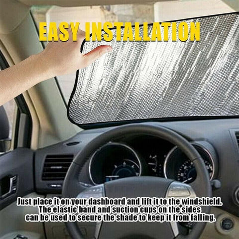 Car Windscreen Sun Shade Heat Reflective Windshield Front Rear Window Uv Block - 140*70