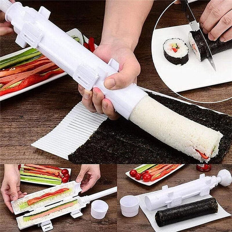 Sushi Roller Maker Tool with Tube Plunger DIY Bazooka Rice Mold for Home Kitchen