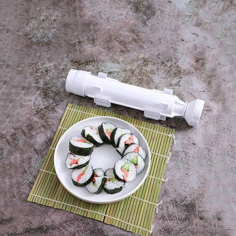 Sushi Roller Maker Tool with Tube Plunger DIY Bazooka Rice Mold for Home Kitchen