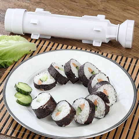 Sushi Roller Maker Tool with Tube Plunger DIY Bazooka Rice Mold for Home Kitchen