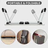 Laptop Bed Table Foldable Lap Standing Desk with Cup Slot for Indoor Picnic Tray - White