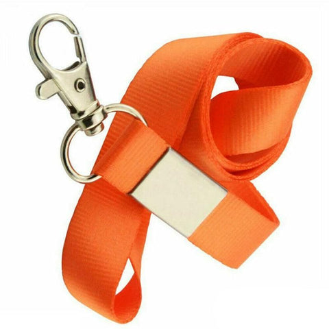 Neck Strap with Clip for ID Badge Name Tag Card Holder Lanyard - Orange