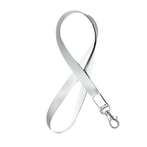 Neck Strap with Clip for ID Badge Name Tag Card Holder Lanyard - Silver Grey