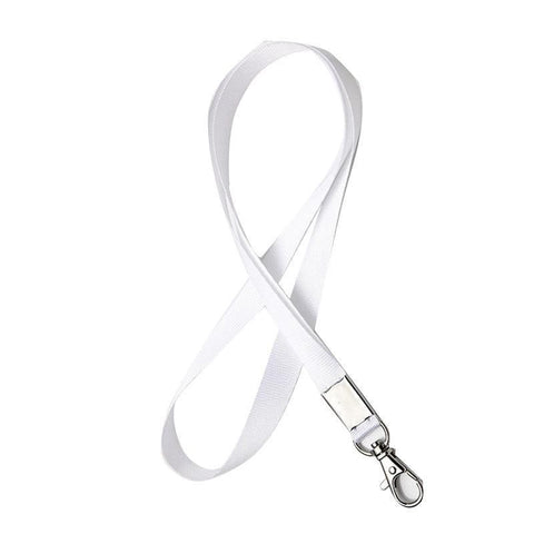 Neck Strap with Clip for ID Badge Name Tag Card Holder Lanyard - White