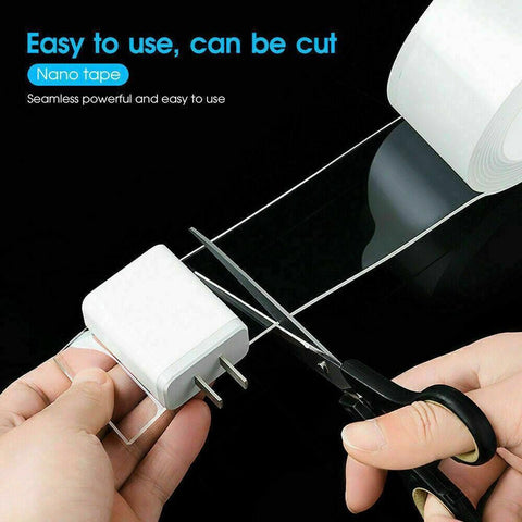 Double Sided Nano Tape Transparent Reusable Adhesive Gel Grip for Home Office - 5cm*3m*2mm (1 Unit)