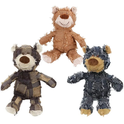 Puppy Squeaky Plush Toy Small Dog Chew Soft Bear Pet Companion - Purple-28cm