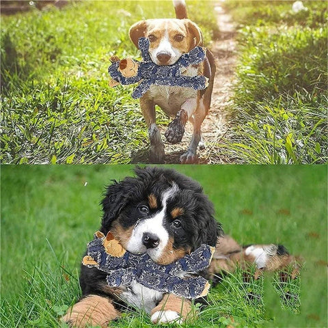 Puppy Squeaky Plush Toy Small Dog Chew Soft Bear Pet Companion - Purple-28cm