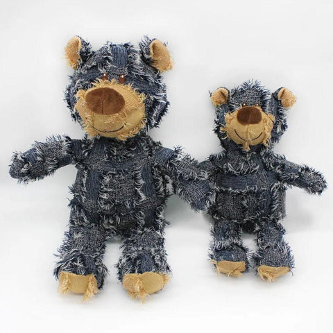 Puppy Squeaky Plush Toy Small Dog Chew Soft Bear Pet Companion - Purple-28cm