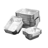 125PCS Disposable Quadrate Tin Foil Pans Oven Grill Safe Non-Stick Baking Trays - 125pcs-410ml