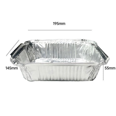 125PCS Disposable Quadrate Tin Foil Pans Oven Grill Safe Non-Stick Baking Trays - 125pcs-410ml