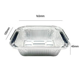 125PCS Disposable Quadrate Tin Foil Pans Oven Grill Safe Non-Stick Baking Trays - 125pcs-410ml