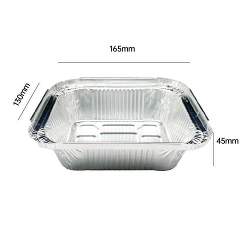 125PCS Disposable Quadrate Tin Foil Pans Oven Grill Safe Non-Stick Baking Trays - 125pcs-410ml
