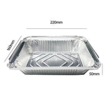 125PCS Disposable Quadrate Tin Foil Pans Oven Grill Safe Non-Stick Baking Trays - 125pcs-410ml