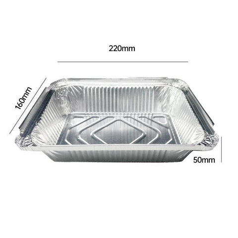 125PCS Disposable Quadrate Tin Foil Pans Oven Grill Safe Non-Stick Baking Trays - 125pcs-410ml
