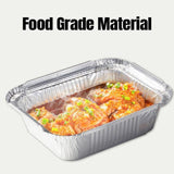125PCS Disposable Quadrate Tin Foil Pans Oven Grill Safe Non-Stick Baking Trays - 125pcs-410ml