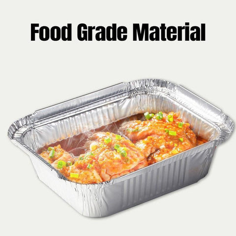 125PCS Disposable Quadrate Tin Foil Pans Oven Grill Safe Non-Stick Baking Trays - 125pcs-410ml