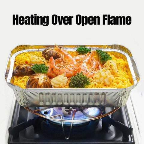 125PCS Disposable Quadrate Tin Foil Pans Oven Grill Safe Non-Stick Baking Trays - 125pcs-410ml