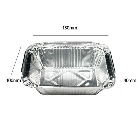 125PCS Disposable Quadrate Tin Foil Pans Oven Grill Safe Non-Stick Baking Trays - 125pcs-410ml