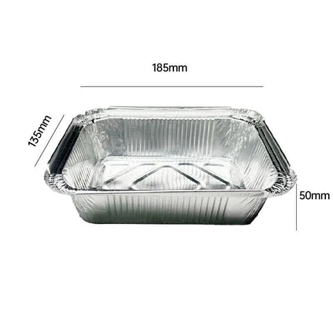 125PCS Disposable Quadrate Tin Foil Pans Oven Grill Safe Non-Stick Baking Trays - 125pcs-410ml