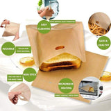 10-50Pcs Reusable Gluten-Free Toaster Bags for Sandwich Toasting - 10PCS