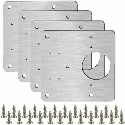 Hinge Repair Plate Rust Resistant Steel Furniture Cupboard Repair Mount Tool - 1SET