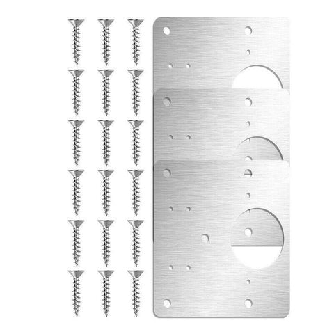 Hinge Repair Plate Rust Resistant Steel Furniture Cupboard Repair Mount Tool - 1SET