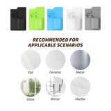 Silicone Shower Toothbrush Holder Bathroom Storage Rack for Razor and Toothpaste - Black