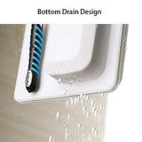 Silicone Shower Toothbrush Holder Bathroom Storage Rack for Razor and Toothpaste - Black