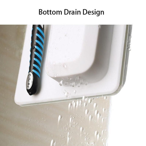 Silicone Shower Toothbrush Holder Bathroom Storage Rack for Razor and Toothpaste - Black