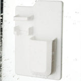 Silicone Shower Toothbrush Holder Bathroom Storage Rack for Razor and Toothpaste - Black