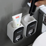 Ecoco Wall Mount Auto Ands Free Toothpaste Dispenser Automatic Toothpaste Squeez - Grey